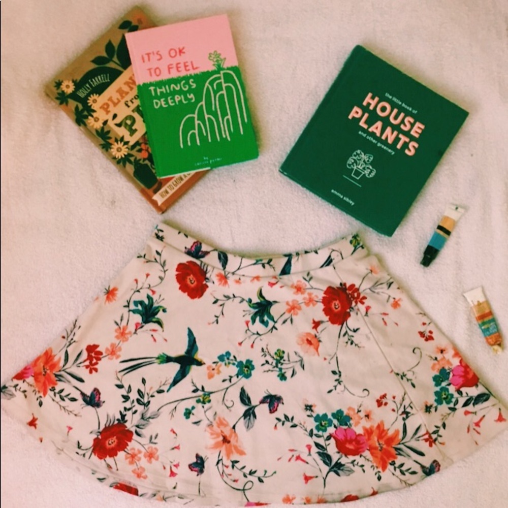 BACK TO SCHOOL SALE! Soft, White, Floral Skirt.
